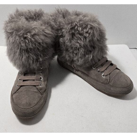 UGG Boots Antoine Fur Cuff Boots 1019110 Slate/Taupe US Women Size 8.5 - Picture 1 of 13